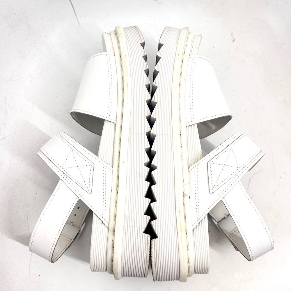 Dr. Martens Voss Mono White Leather Double Strap Buckled Sandals Size 9 - Picture 7 of 10